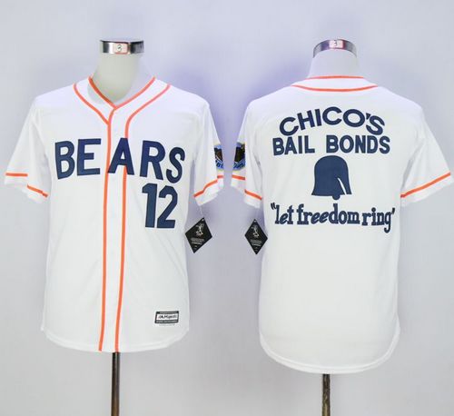 Bad News Bears Button Down #12 Tanner Boyle White Movie Stitched Baseball Jersey